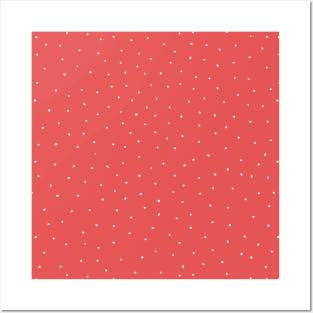 White Spots on Bright Red Posters and Art